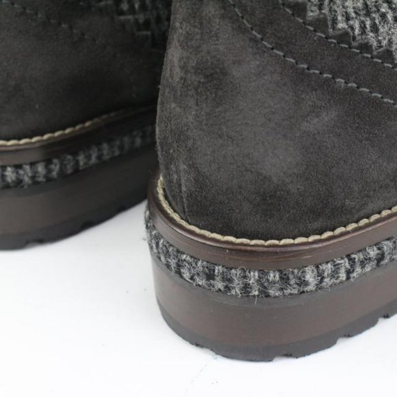 Chanel Size 36 CC Logo Tweed Combat Boots 40cz413s - Picture 8 of 12